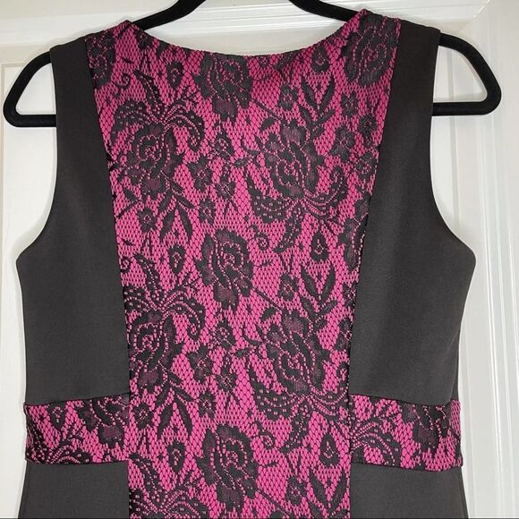 Enfocus Petite Bodycon Dress Black and Magenta 8P - Picture 5 of 12